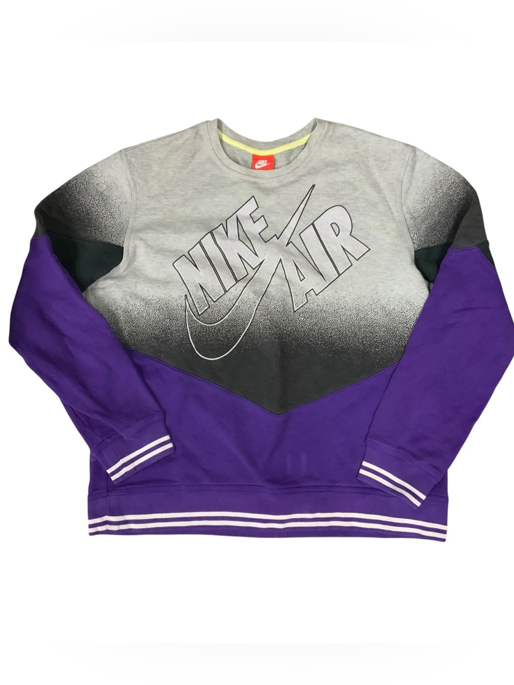 Nike Air 90s Retro XL GRAY PURPLE Ombré Crewneck Sweatshirt Vintage